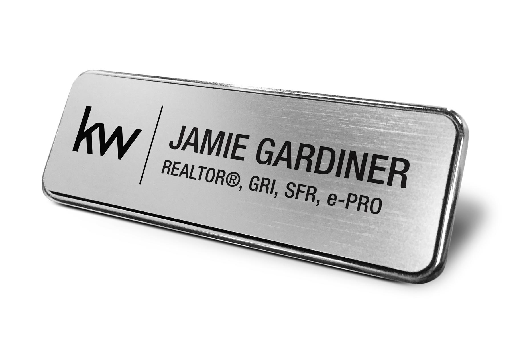 Framed Name Tag - Silver 1x3 Name Tag