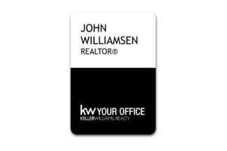 White/Black Split Name Tag (Vertical)