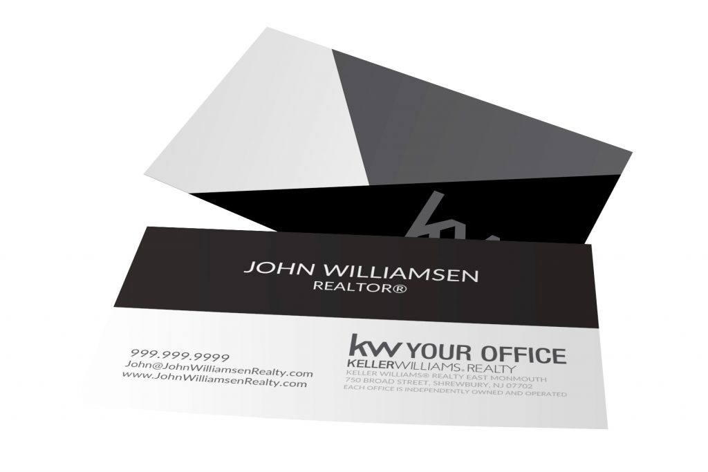 Black Geometric KW Business Card
