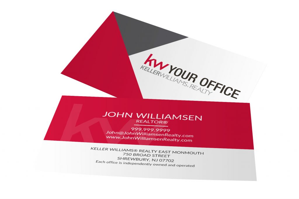 Red Geometric KW Business Card