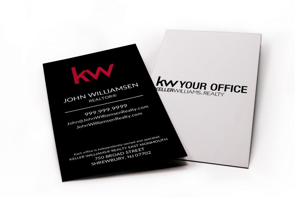 Vertical Black KW Business Card