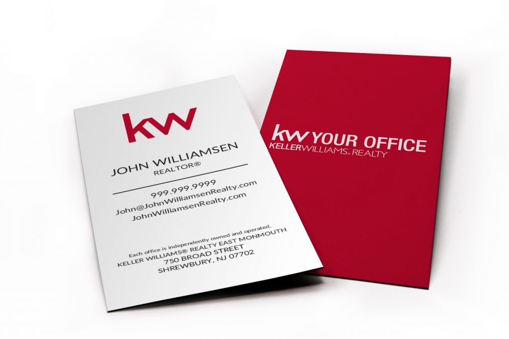 Vertical White KW Business Card
