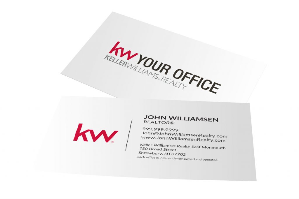 White KW Business Card with White Back