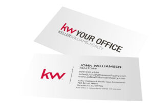 White KW Business Card with White Back