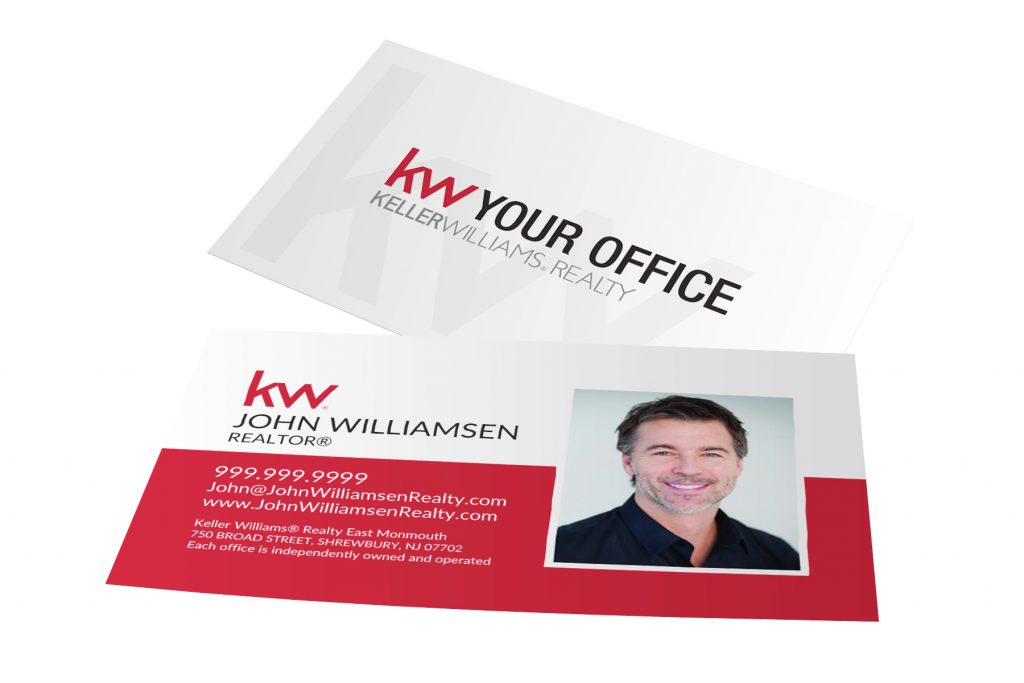 White KW Business Card with Split Back