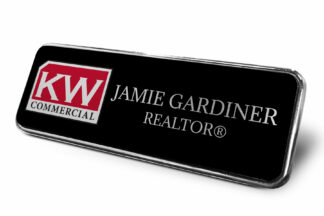 Framed Name Tag - Black 1x3 Name Tag KW Commercial