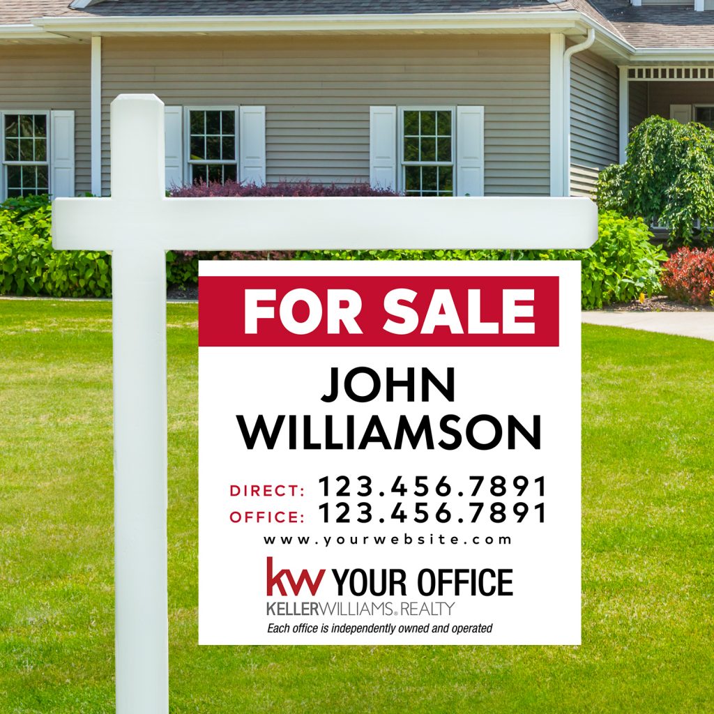 24×24 White Keller Williams Yard Sign