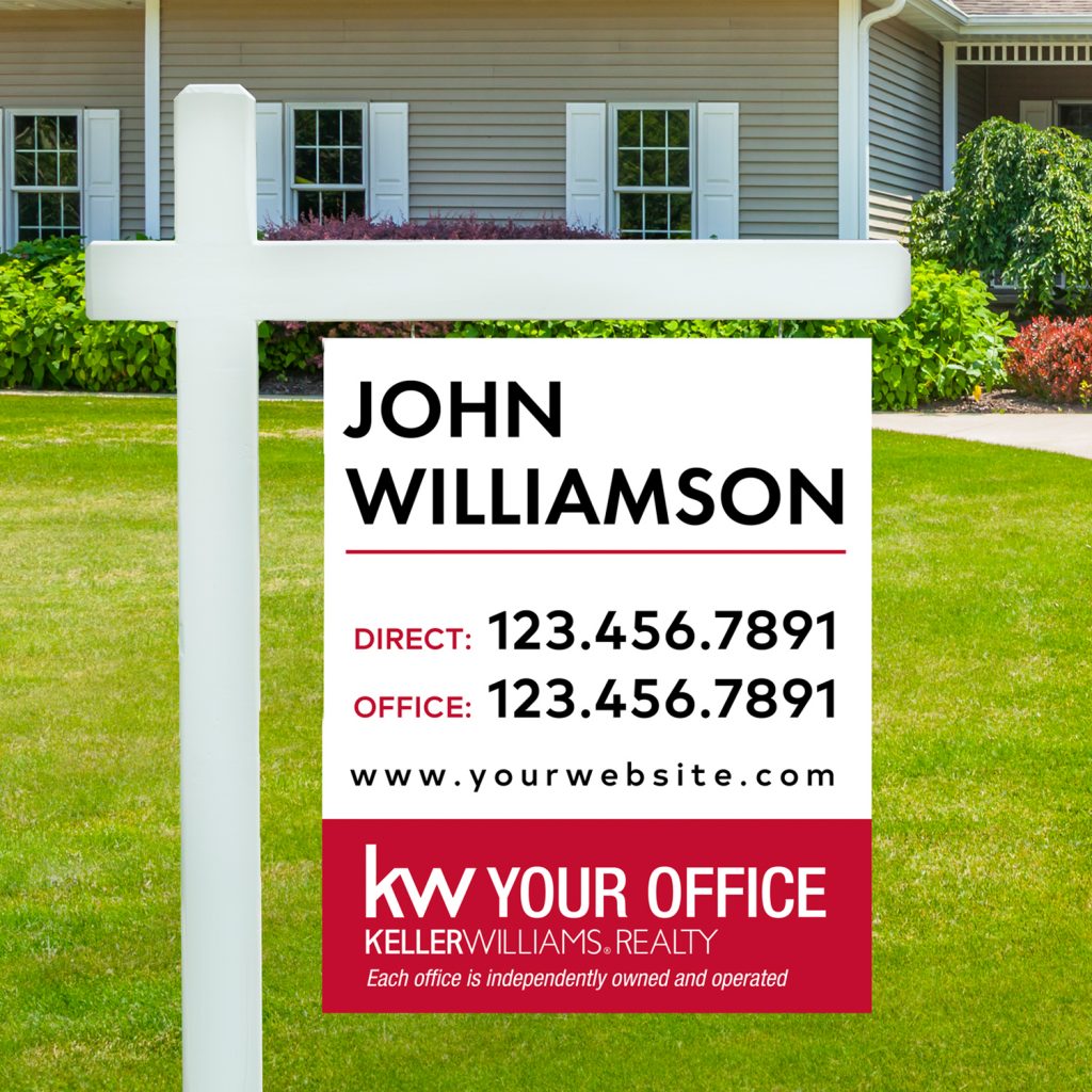 24x30 White Keller Williams Yard Sign