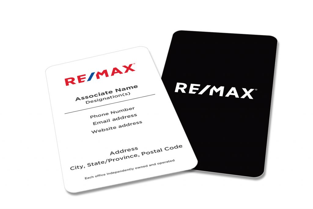 Vertical Black RE/MAX Business Card