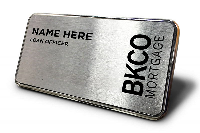 BKCO Mortgage | Framed Name Tag - Silver Block 1.5x3