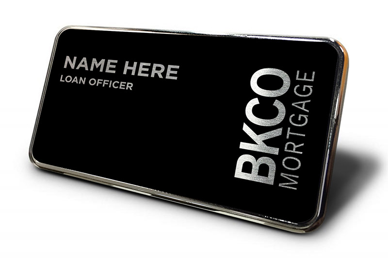 BKCO Mortgage | Framed Name Tag - Black Block 1.5x3