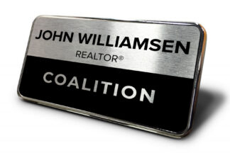 Coalition | Framed Name Tag - Silver/Black 1.5x3