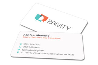 Brivity | White Business Card with White Back