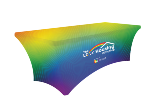 The LGBT Housing Initiative |Stretch table throw 3-sided with Custom print