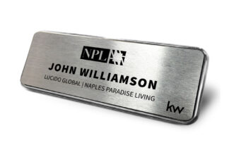 Lucido Global - NPL | Framed Name Tag – Silver 1×3