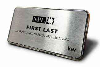 Lucido Global - NPL | Framed Name Tag – Silver 1.5×3