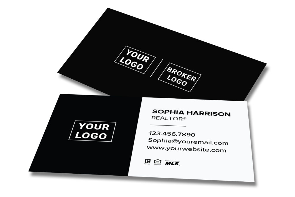 Black/White Business Card with Black Back
