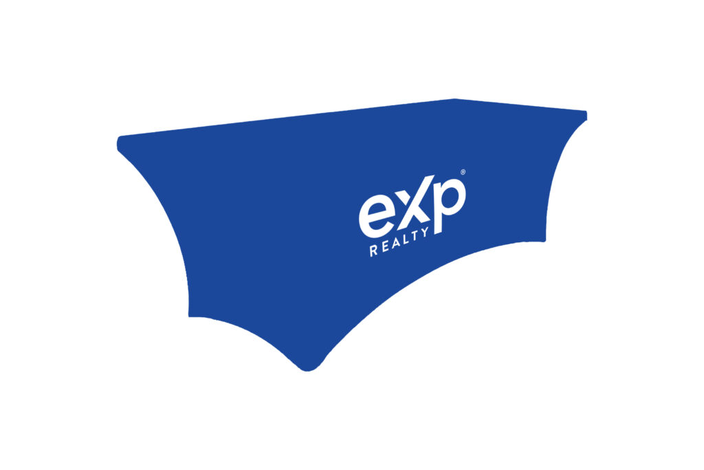eXp Realty | Brand Blue 6 ft. Stretch Table Throw 3-sided w/ Custom Print