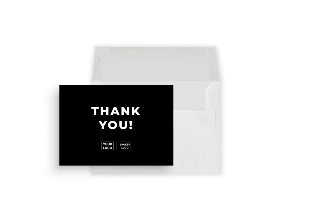 Thank you Card with Personal and Broker Logo