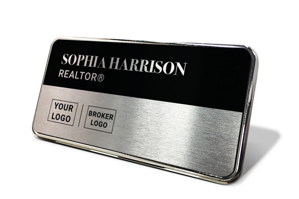 1.5x3 Black/Silver Name tag (Left) - Generic Store