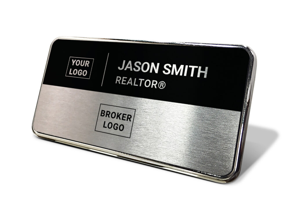 1.5x3 Simple Black/Silver Name Tag- Generic Store