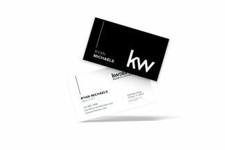 Horizontal White/Black w/ Lines KW Business Card