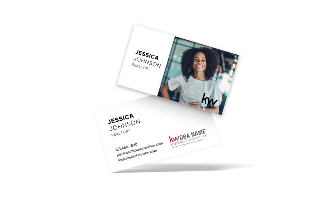 Horizontal White w/ Big Headshot Back KW Business Card