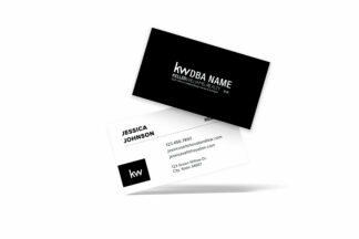 Horizontal White/Black w/ Boxed Logo KW Business Card