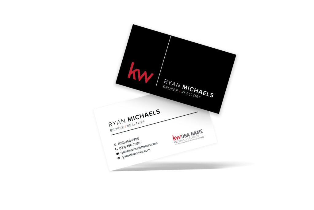 Horizontal Black/White Back w/ Line KW Business Card