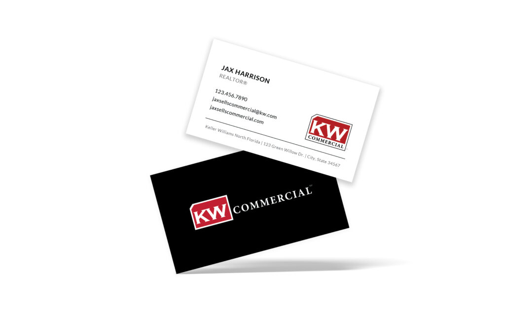 Horizontal White/Black Back KW Commerical Business Card