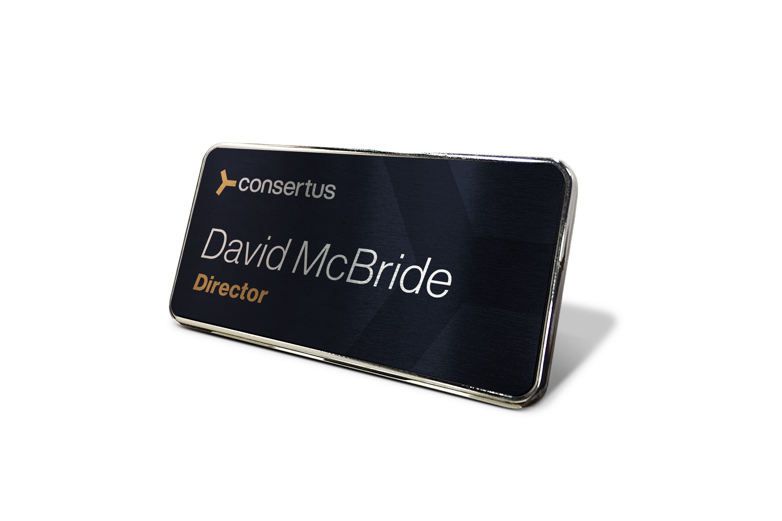 Consertus | 1.5x3 Framed Black Name Tag