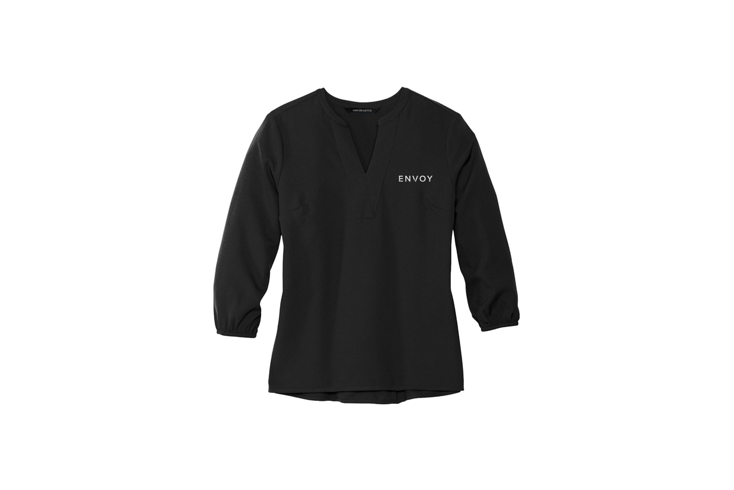 Envoy Mortgage | Mercer+Mettle® Women's Stretch Crepe Long Sleeve Camp Blouse - Image 4