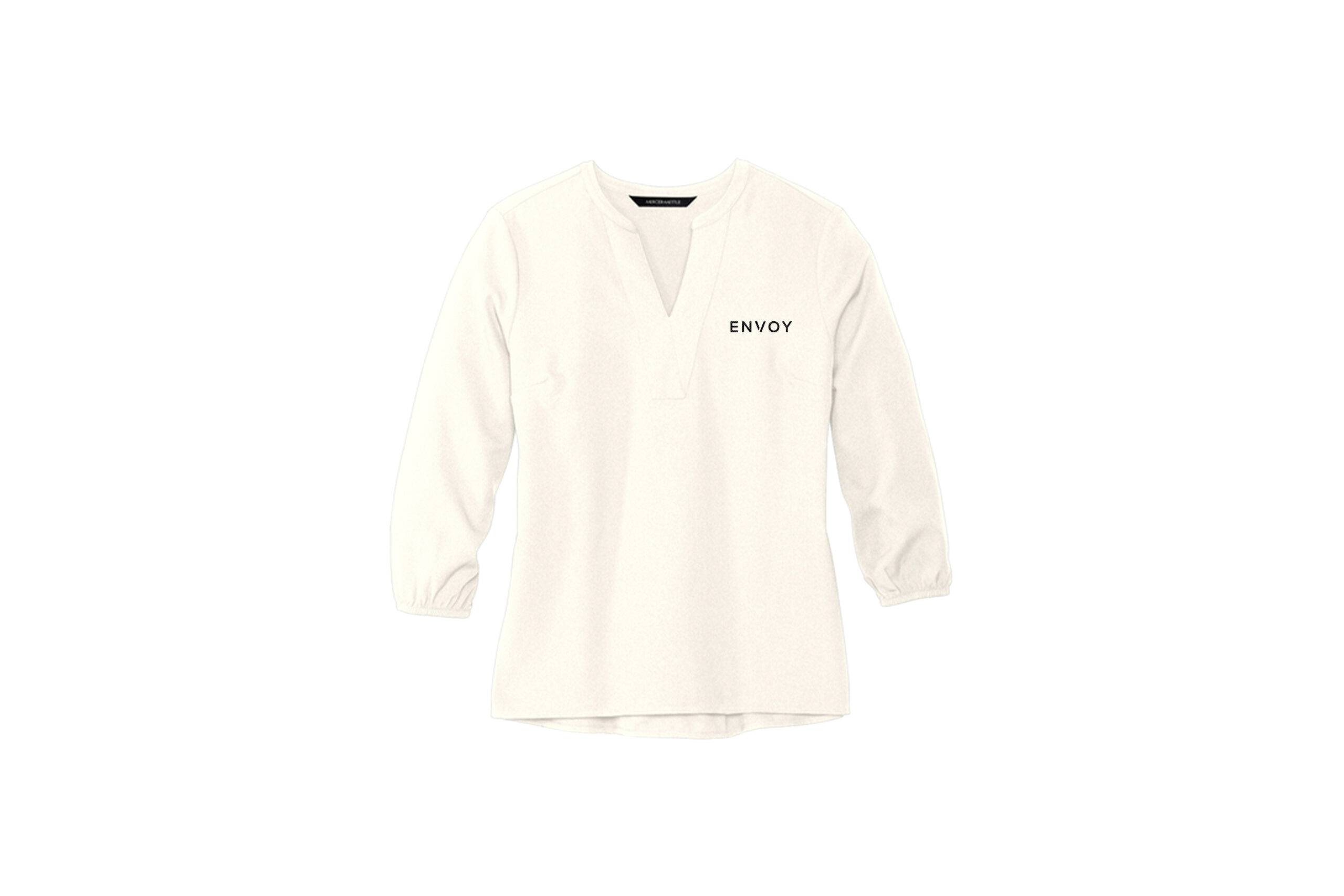 Envoy Mortgage | Mercer+Mettle® Women's Stretch Crepe Long Sleeve Camp Blouse - Image 2